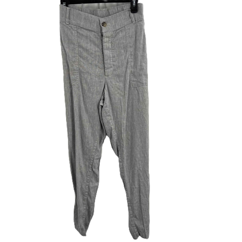 Lou & Grey Linen Blend Half Elastic Casual Pants Minimalist Neutral‎ Travel XL